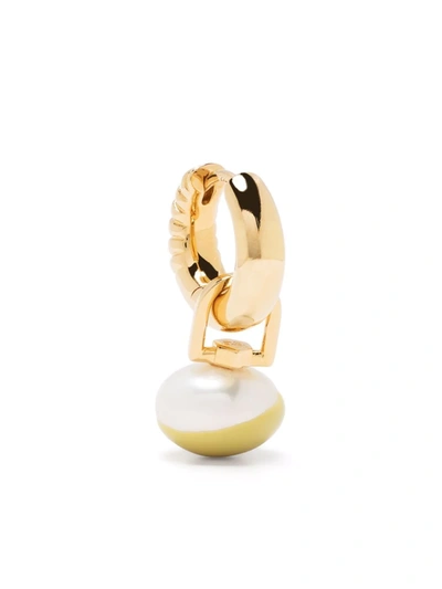 Shop Maria Black Samba Olive Huggie Earring In Gold