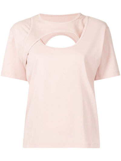Shop Dion Lee Holster Cotton T-shirt In Pink