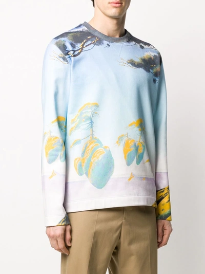 Shop Valentino Floating Island Print Sweatshirt In Blue