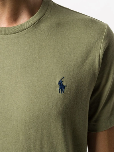 Shop Polo Ralph Lauren Embroidered Logo T-shirt In Green