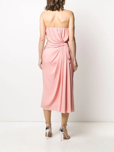 Shop Dolce & Gabbana Gathered-detailing Midi Dress In Pink