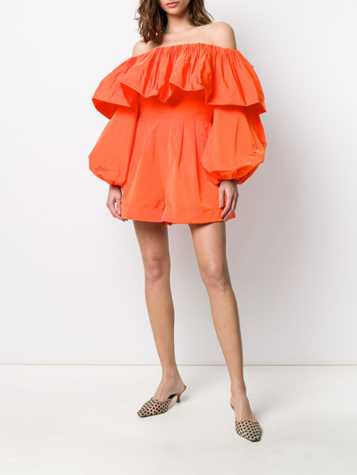 Shop Valentino Bow Detail Playsuit In Orange