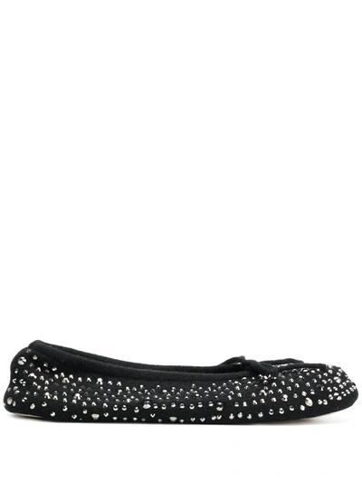 Shop N•peal Jewelled Slippers In Black
