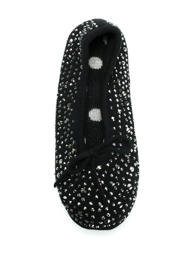 Shop N•peal Jewelled Slippers In Black