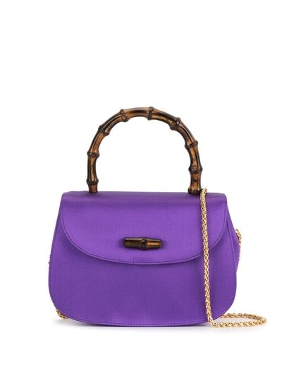 Pre-owned Gucci Bloomy迷你单肩包 In Purple