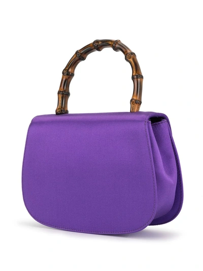 Pre-owned Gucci 1990s Mini Bamboo Shoulder Bag In Purple