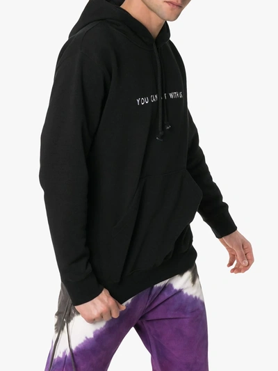 Shop Nasaseasons You Can't Sit Embroidered Hooded Jumper In Black