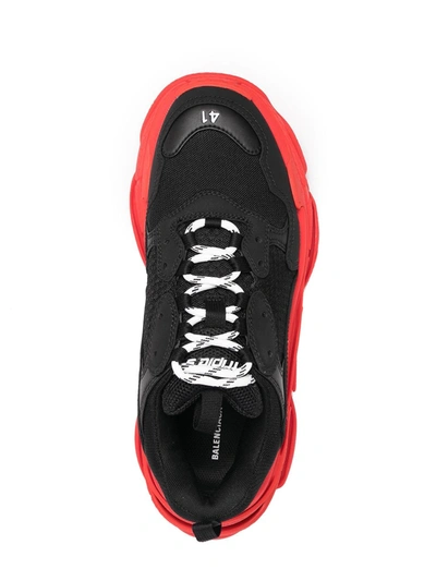 Balenciaga Triple S Two-tone Low-top Sneakers In Black | ModeSens