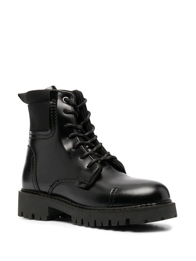 Tommy Jeans Lace-up Ankle Boots In Black