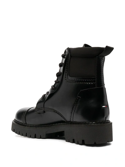 Tommy Jeans Lace-up Ankle Boots In Black