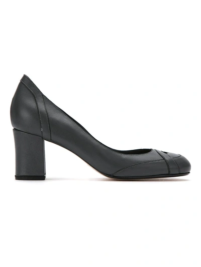 Shop Sarah Chofakian Panelled Leather Pumps In Grey