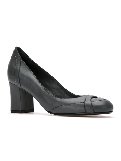 Shop Sarah Chofakian Panelled Leather Pumps In Grey