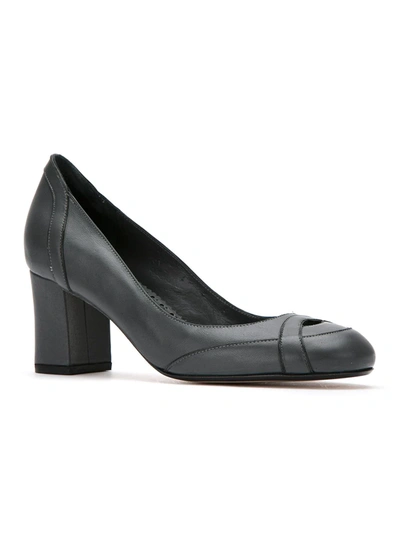 Sarah Chofakian Panelled Leather Pumps In Grey