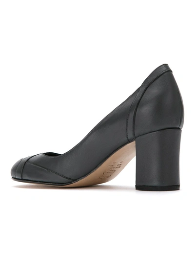 Shop Sarah Chofakian Panelled Leather Pumps In Grey