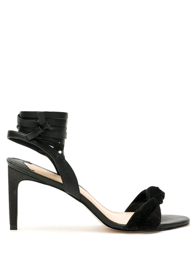 Shop Eva Glitter Heeled Sandals In Black