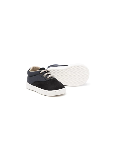 Shop Babywalker Colour-block Panelled Leather Sneakers In Black