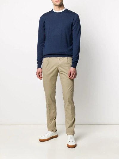 Shop Pt01 Slim-fit Mid-rise Chinos In Neutrals