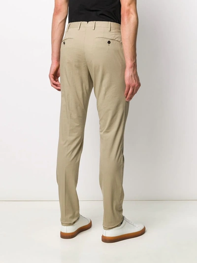 Shop Pt01 Slim-fit Mid-rise Chinos In Neutrals