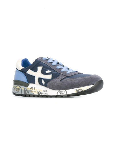 Shop Premiata Lace Up Sneakers In Blue