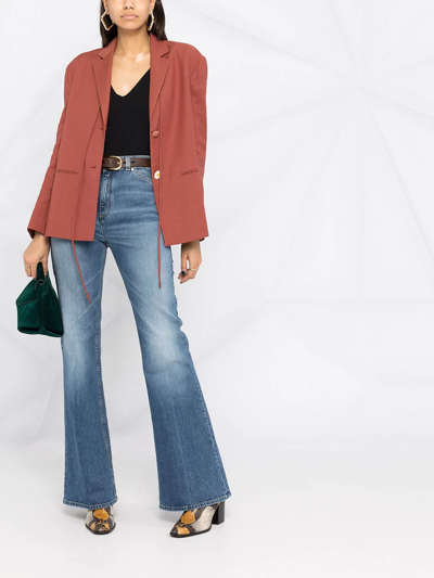 Shop Dorothee Schumacher Love High-rise Flared Jeans In Blue