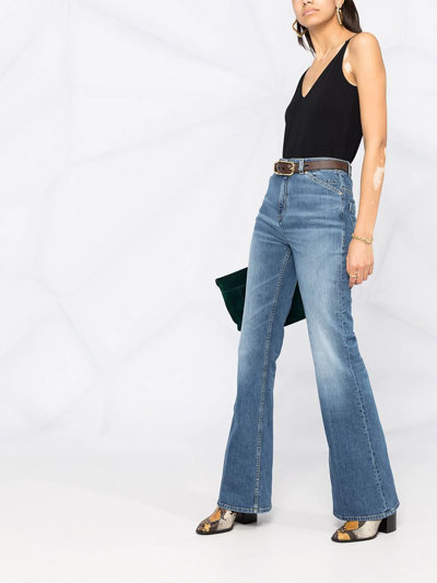 Shop Dorothee Schumacher Love High-rise Flared Jeans In Blue