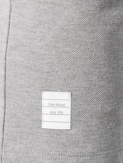 Shop Thom Browne Rwb Stripe Piqué Shorts In Grey