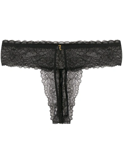 Shop Maison Close Le Petit Secret Open Tanga In Black