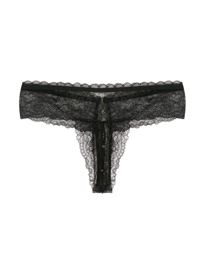 Shop Maison Close Le Petit Secret Open Tanga In Black