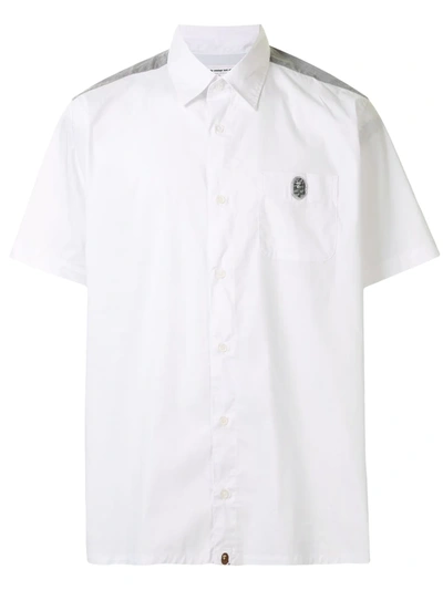Shop A Bathing Ape Two-tone Short-sleeved Shirt In White