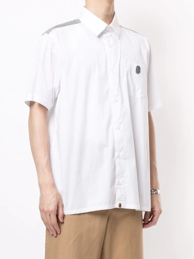 Shop A Bathing Ape Two-tone Short-sleeved Shirt In White