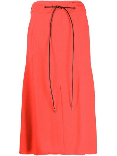 Shop Victoria Beckham Tied-waist A-line Skirt In Red