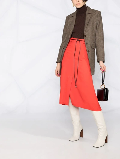 Shop Victoria Beckham Tied-waist A-line Skirt In Red