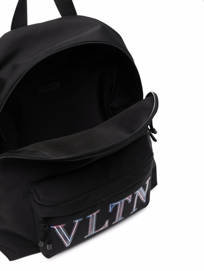 Shop Valentino Vltn Print Backpack In Schwarz