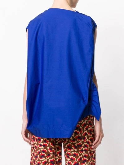 Shop Marni Ruched Top In Blue