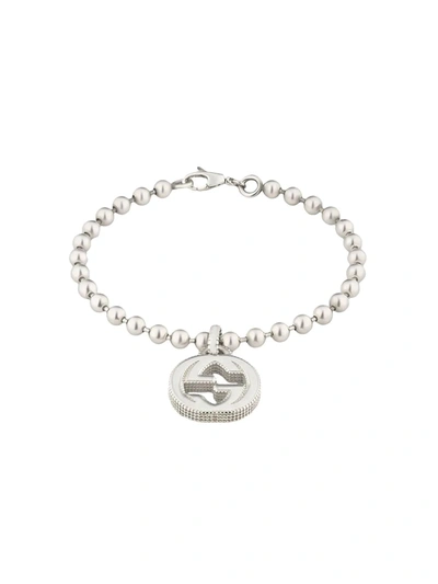 Shop Gucci Sterling Silver Interlocking G Bracelet