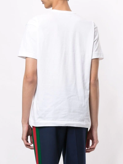 Comme Des Garçons Play Polka-dot And Red Heart-to-heart Graphic Tee In White
