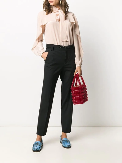 Shop Red Valentino Straight Leg Tailored Trousers In Black