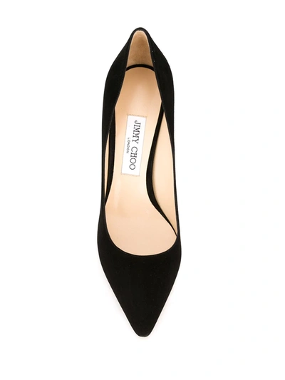 Jimmy Choo Romy 85 Spitze Pumps Aus Schwarzem Leder Mit Eidechsen-print In Black