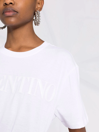 Shop Valentino Logo-print Round-neck T-shirt In Weiss
