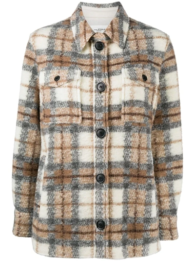 Shop Isabel Marant Étoile Gastoni Checked Shirt Jacket In Neutrals