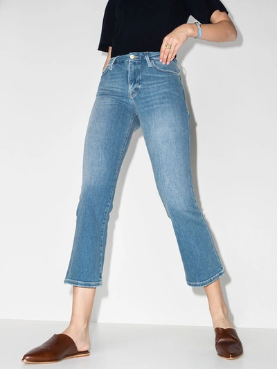 Shop Frame Le Crop Skinny Bootcut Jeans In Blue