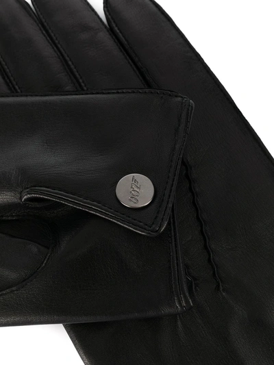N•peal 007 Leather & Cashmere Lined Gloves In Black