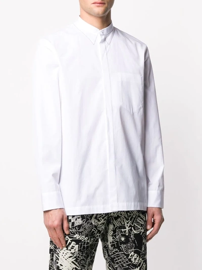Shop Maison Margiela Mock Stitch Collar Shirt In White