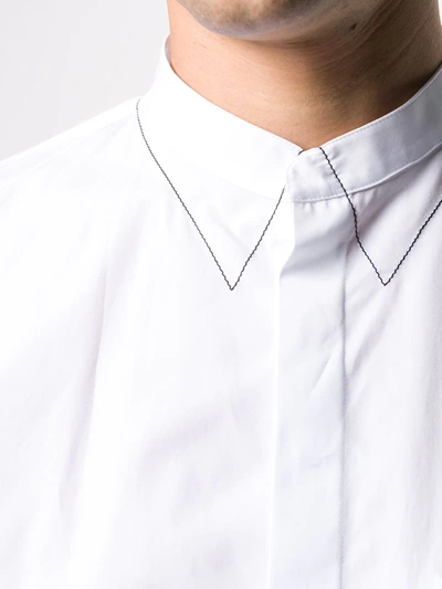 Shop Maison Margiela Mock Stitch Collar Shirt In White