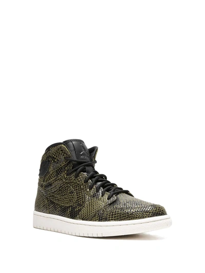 Shop Jordan Air  1 Retro Hi Snakeskin In Green