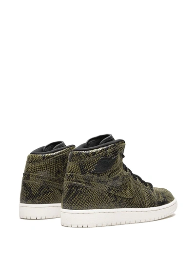 Shop Jordan Air  1 Retro Hi Snakeskin In Green