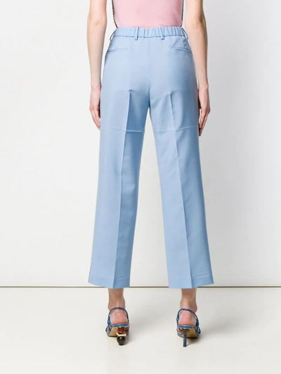 Shop N°21 Tailored Sequin Trimmed Trousers In Blue