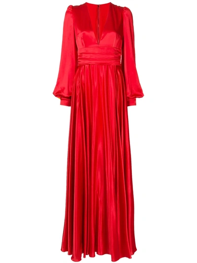 Shop Dolce & Gabbana Silk Evening Gown In Red