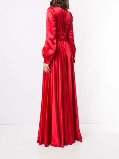 Shop Dolce & Gabbana Silk Evening Gown In Red