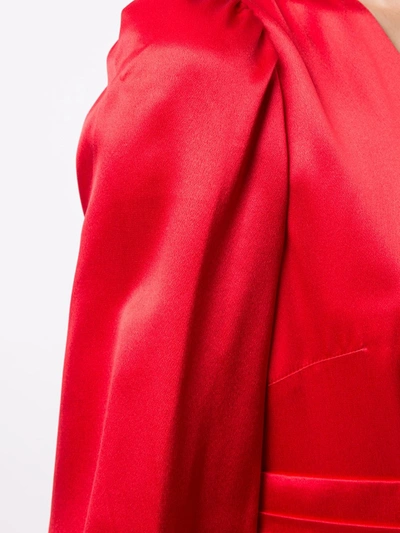 Dolce & Gabbana Draped Silk Evening Gown In Red